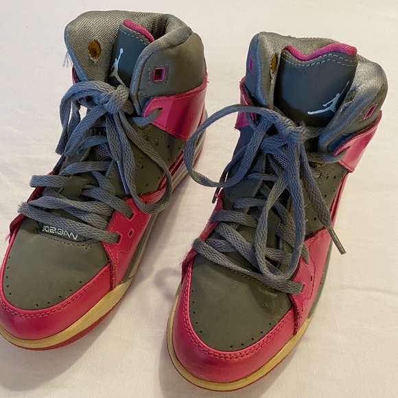 Nike Other - COPY - EUC Nike Air Jordan Pink Gray High Top Sne…